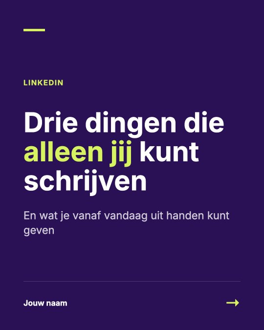 Omslag: Drie dingen die alleen jij kunt schrijven